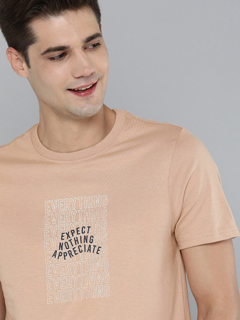 

M&H Our Water Men Beige Typography Printed Organic Cotton T-shirt