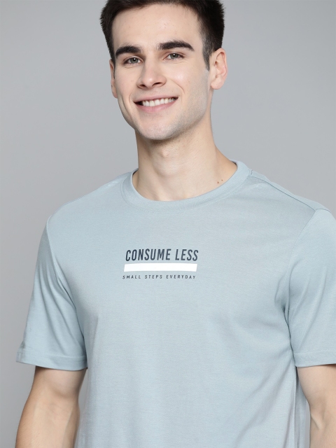 

M&H Our Water Men Blue Printed Round Neck Sustainable T-shirt