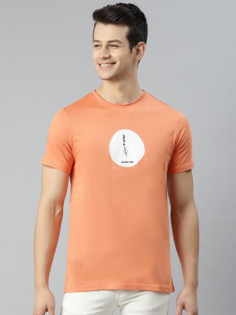

M&H Our Water Men Peach-Coloured Printed Round Neck Sustainable T-shirt