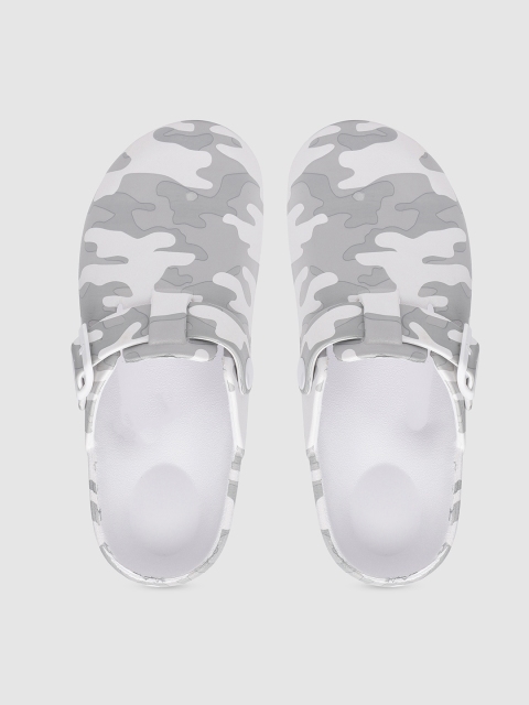 

Kook N Keech Women White & Grey Printed Clogs