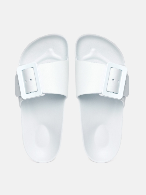 

Mast & Harbour Women Blue Solid Sliders with Buckle Detail