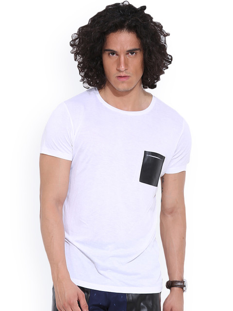 

MR BUTTON White Structured Fit T-shirt