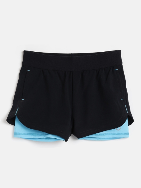 

Marks & Spencer Girls Black Mid-Rise Layered Sports Shorts