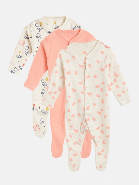 

Marks & Spencer Kids Pack of 3 Organic Cotton Sustainable Sleepsuits, Off white