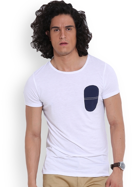 

MR BUTTON White Structured Fit T-shirt