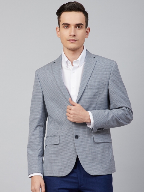 

Marks & Spencer Blue Basketweave Patterned Slim Fit Single-Breasted Formal Blazer