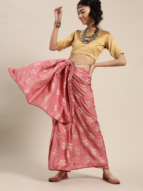 

KALINI Pink and Golden Printed Celebrity Saree
