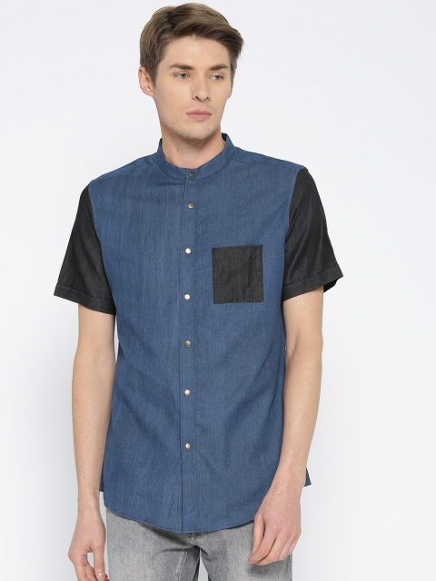 

MR BUTTON Blue Structured Fit Denim Shirt