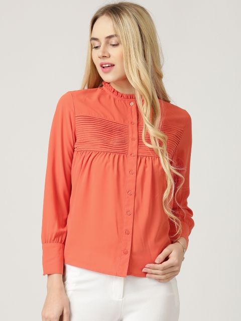 

Marie Claire Orange Crepe Comfort Fit Shirt