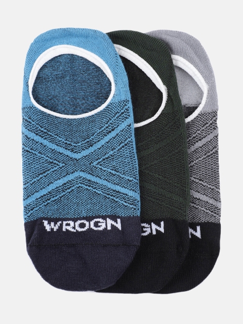 

WROGN Men Pack Of 3 Striped Shoe-Liners, Multi