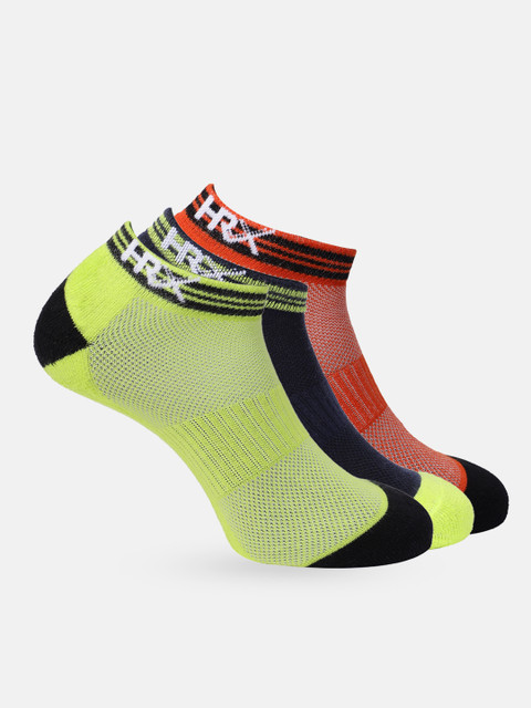 

HRX by Hrithik Roshan Men Pack of 3 Ankle Length - Half Terry Socks, Fluorescent green