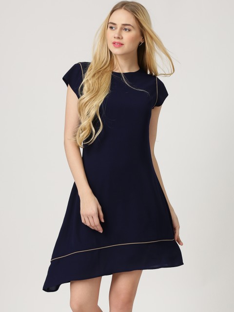 

Marie Claire Navy Crepe A-Line Dress, Navy blue