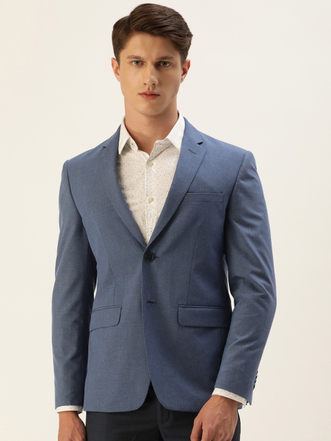 

Peter England Blue Solid Neo Slim Fit Single-Breasted Formal Blazer