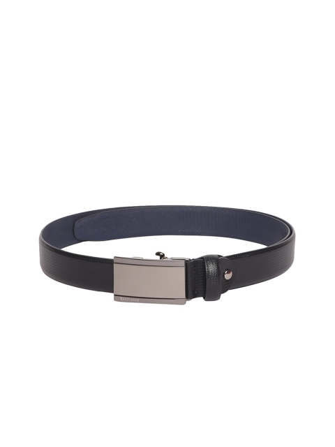 

Van Heusen Men Black Textured Leather Belt