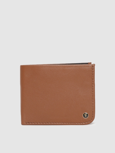 

Van Heusen Men Tan Brown Solid Leather Two Fold Wallet