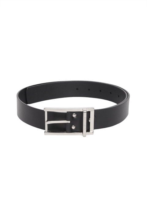 

Van Heusen Men Black Solid Leather Belt