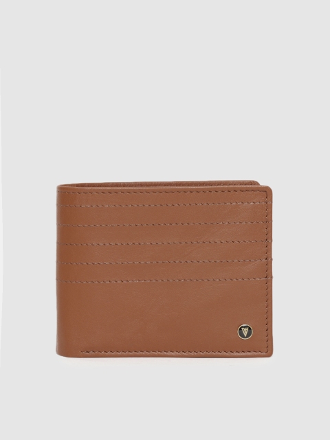 

Van Heusen Men Tan Brown Solid Leather Two Fold Wallet