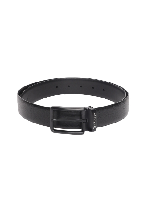 

Van Heusen Men Black Solid Leather Belt