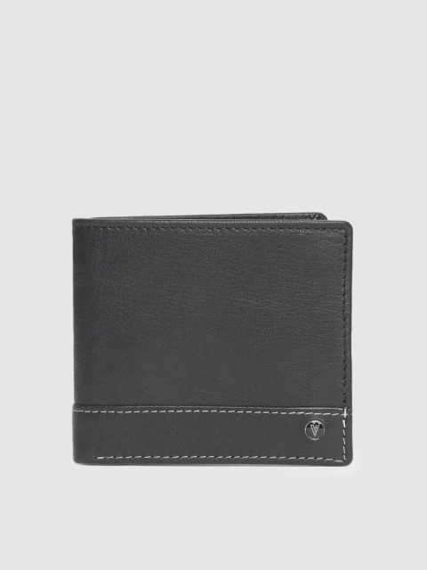 

Van Heusen Men Black Solid Leather Two Fold Wallet