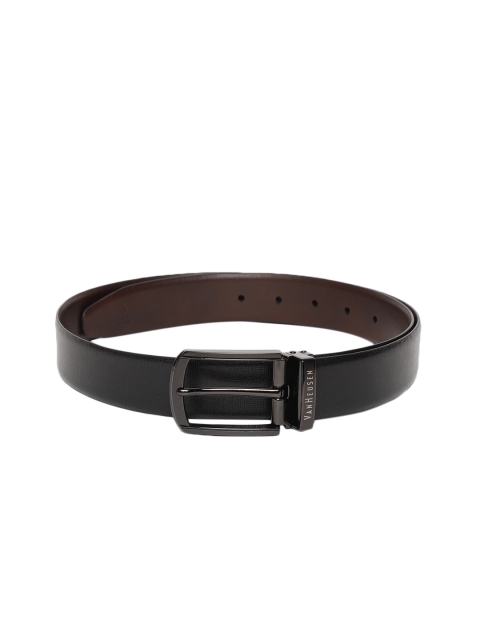 

Van Heusen Men Black & Brown Solid Reversible Leather Belt