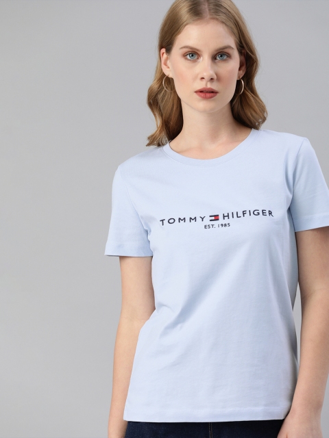 

Tommy Hilfiger Women Blue Printed Round Neck T-shirt