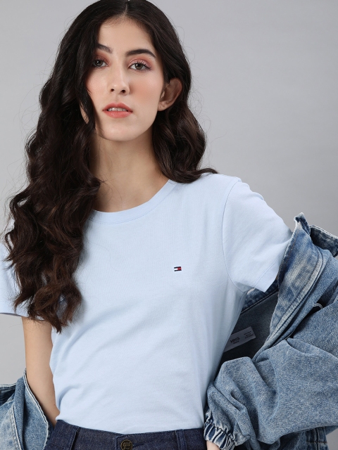 

Tommy Hilfiger Women Blue Solid Round Neck T-shirt