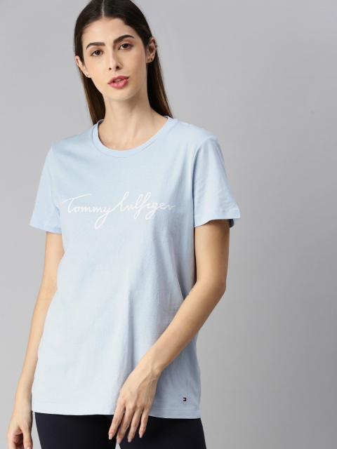 

Tommy Hilfiger Women Blue Printed Round Neck T-shirt