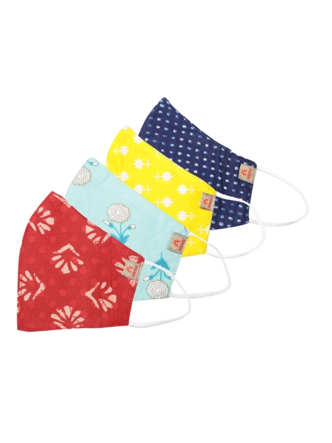 

Anouk Unisex Pack of 4 Printed 3 Ply Reusable Cloth Outdoor Masks, Multi