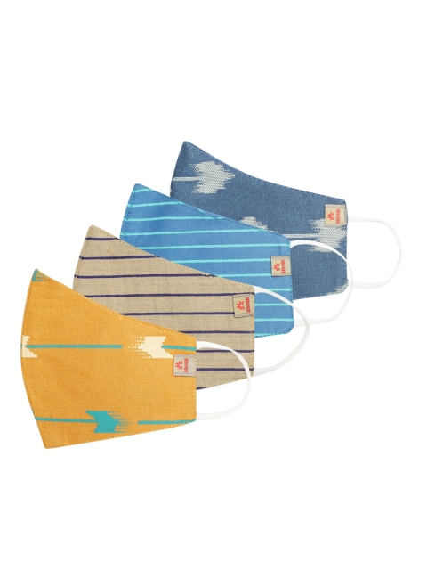 

Anouk Unisex Pack of 4 Printed 3-Ply Reusable Cotton Cloth Masks, Multi