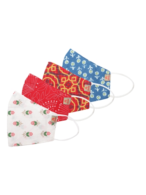 

Anouk Unisex Pack of 4 Printed 3 Ply Reusable Cloth Outdoor Masks, Multi