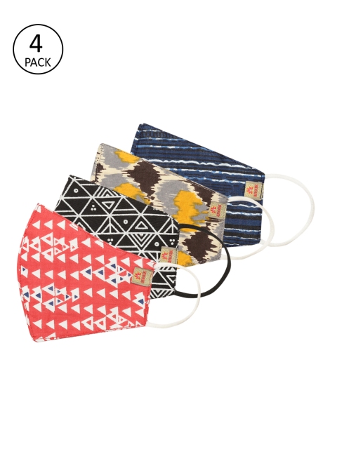 

Anouk Unisex Pack of 4 Printed 3 Ply Reusable Protective Outdoor Masks, Multi