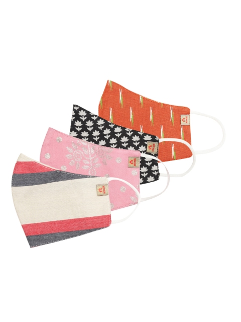 

Anouk Unisex Pack of 4 Printed 3 Ply Reusable Protective Outdoor Masks, Multi