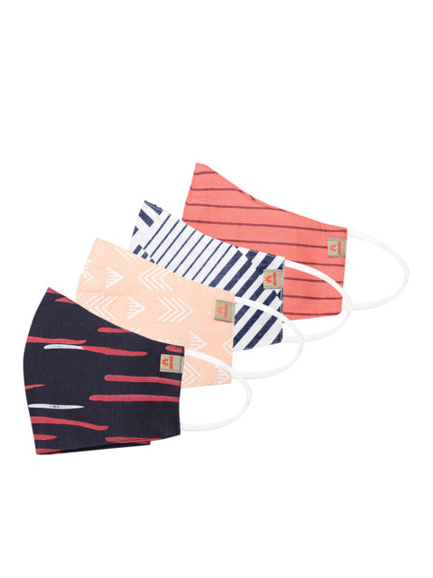 

Anouk Unisex Pack of 4 Printed 3 Ply Reusable Cloth Outdoor Masks, Multi