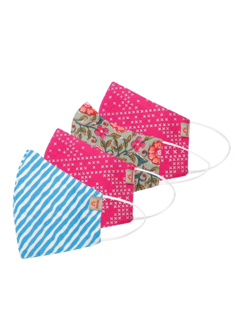 

Anouk Unisex Pack of 4 Printed 3 Ply Reusable Cloth Outdoor Masks, Multi