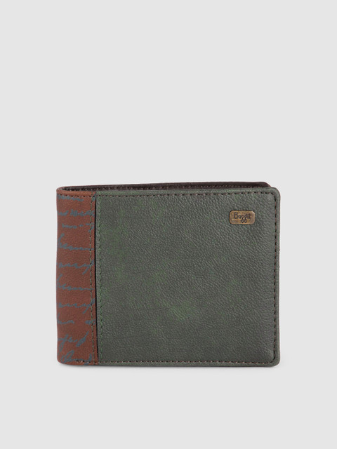 

Baggit Men Green & Brown Printed Two Fold Wallet