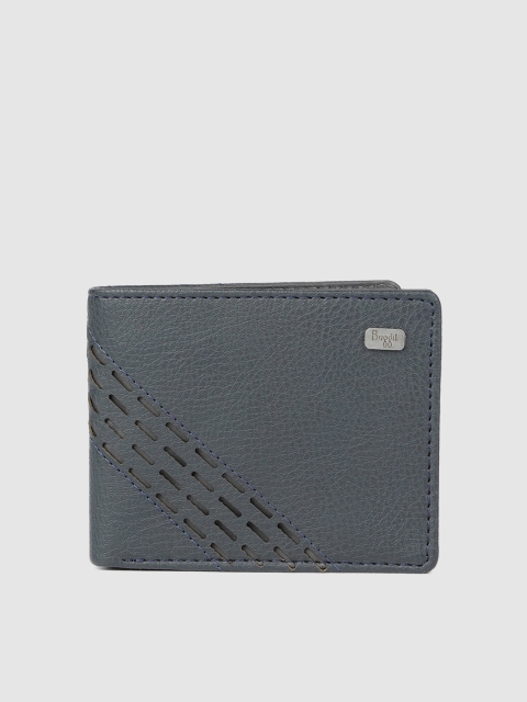 

Baggit Men Blue Textured Two Fold Wallet