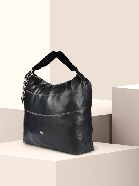 

Baggit Black Solid Hobo Bag
