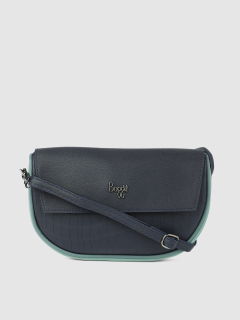 

Baggit Navy Blue Croc Textured Sling Bag