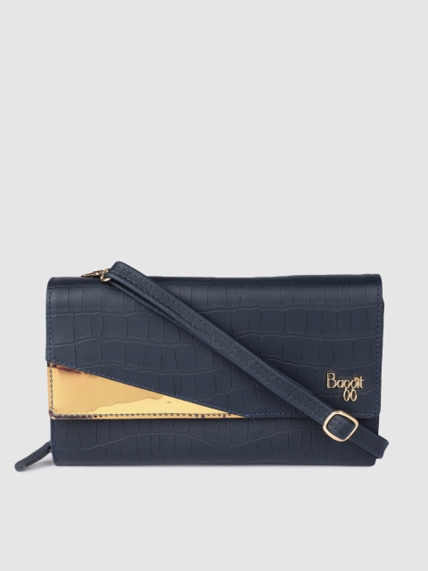 

Baggit Women Blue Textured Two Fold Wallet