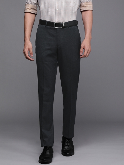 

Louis Philippe Men Navy Blue Slim Fit Solid Formal Trousers