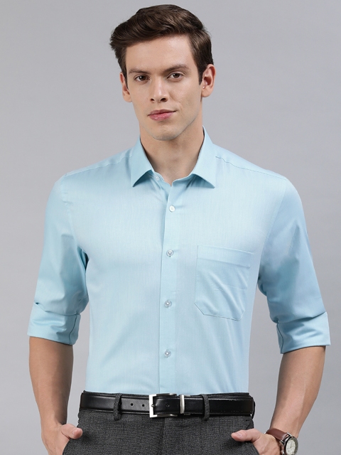 

Louis Philippe Men Blue & White Slim Fit Striped Formal Shirt