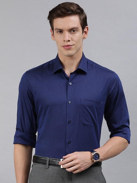 

Louis Philippe Men Navy Blue Slim Fit Striped Formal Shirt