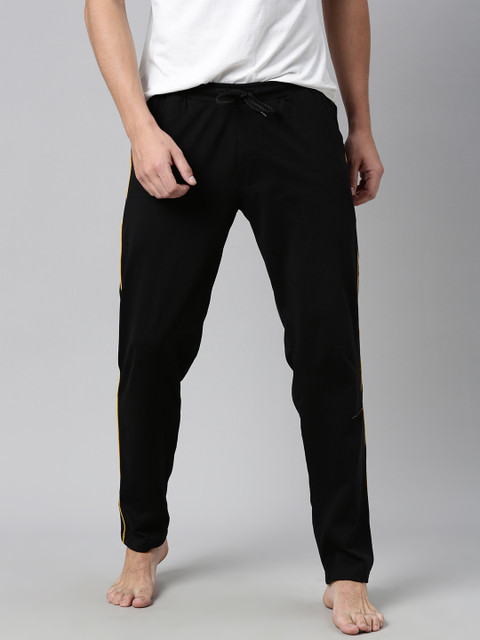 

Mast & Harbour Men Black Solid Side Piping Detailed Lounge Pants