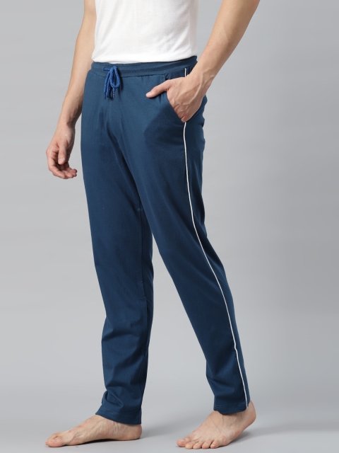 

Mast & Harbour Men Navy Blue Regular Fit Solid Pure Cotton Lounge Pants