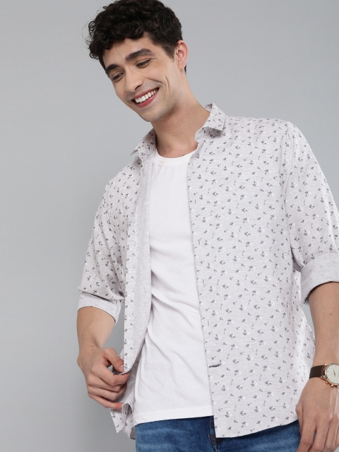 

Mast & Harbour Men Off White & Grey Floral Printed Casual Shirt