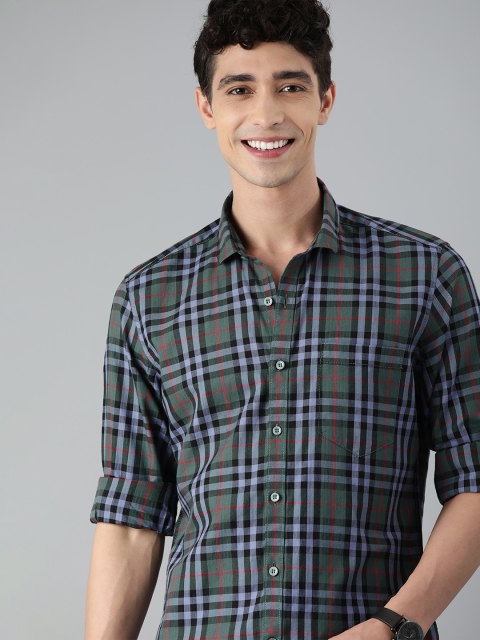 

Mast & Harbour Men Green Slim Fit Checked Casual Shirt