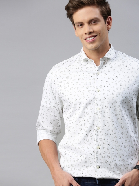 

Mast & Harbour Men White & Grey Slim Fit Floral Printed Casual Shirt