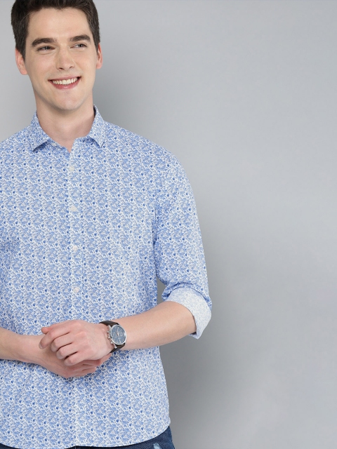 

Mast & Harbour Men Blue & White Regular Fit Floral Printed Pure Cotton Casual Shirt