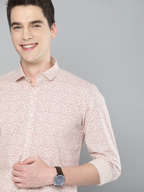 

Mast & Harbour Men Peach-Coloured & Pink Regular Fit Printed Casual Shirt