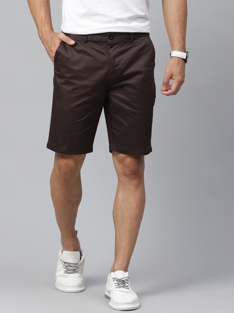 

Mast & Harbour Men Coffee Brown Mid-Rise Regular Shorts